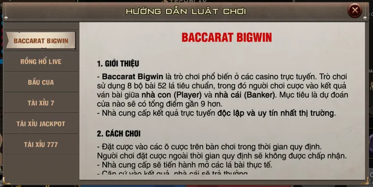 Bí Kíp Chơi Baccarat BigWin Livestream Tại B52 Club Luôn Thắng