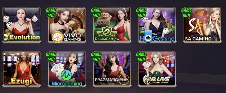 Sảnh live Casino đa dạng thể loại thu hút người chơi.