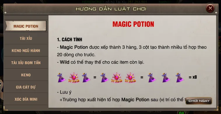 Bí Kíp Phá Giải Ma Thuật Với Cách Chơi Minigame Magic Potion Tại B52 Club