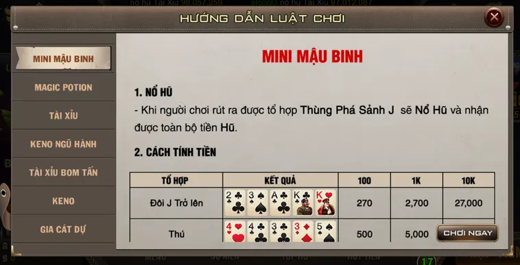 Cách Chơi Minigame Mini Mậu Binh Tại B52 Club Bí Kíp Đổi Đời Năm 2026