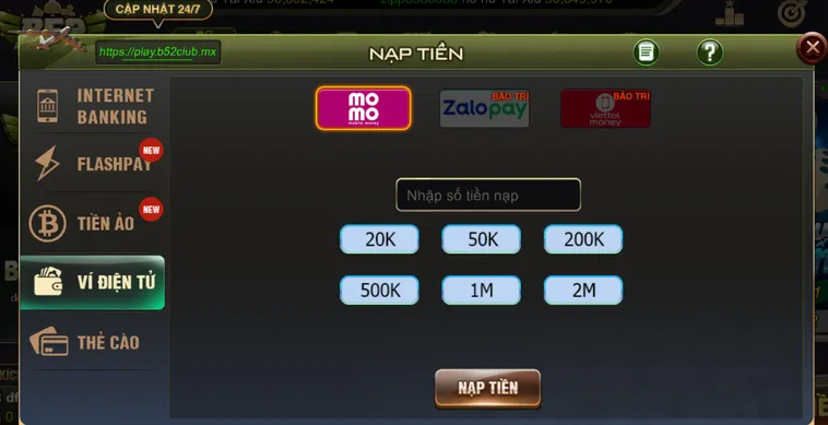 Hướng Dẫn Nạp Tiền B52 Club Bằng Các Phương Thức An Toàn Nhất 2026