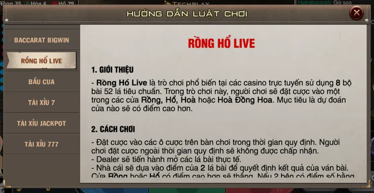 Bí Quyết Chinh Phục Rồng Hổ BigWin Livestream Tại B52 Club